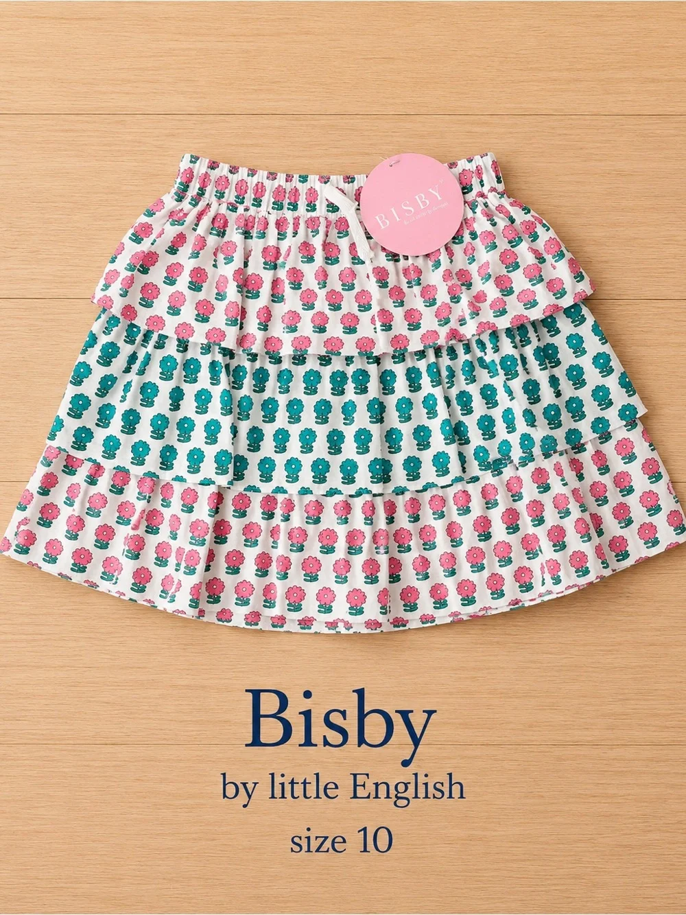 Bisby Kids Floral Tiered Skort in Pink & Teal